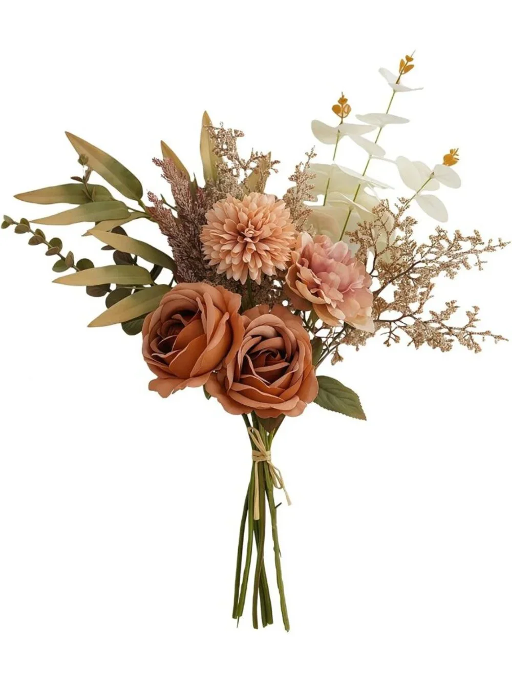 Realistic Faux Silk Flower Bouquet - Vibrant Centerpiece for Home Decor